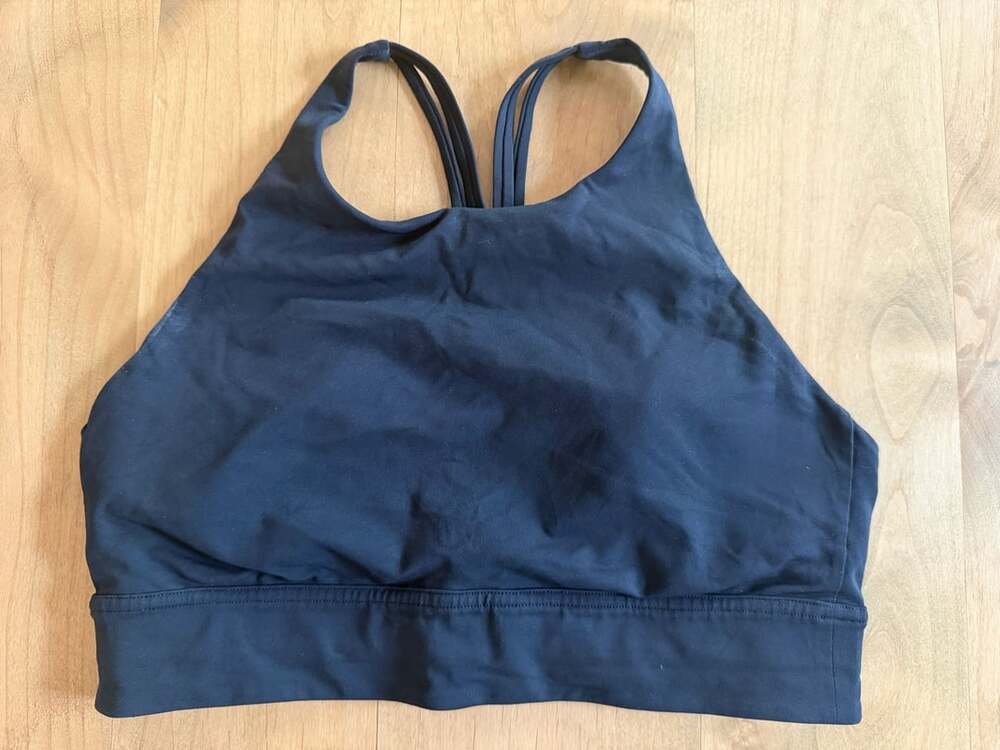 Lululemon Energy High Neck Longline Sports Bra Black Size 10
